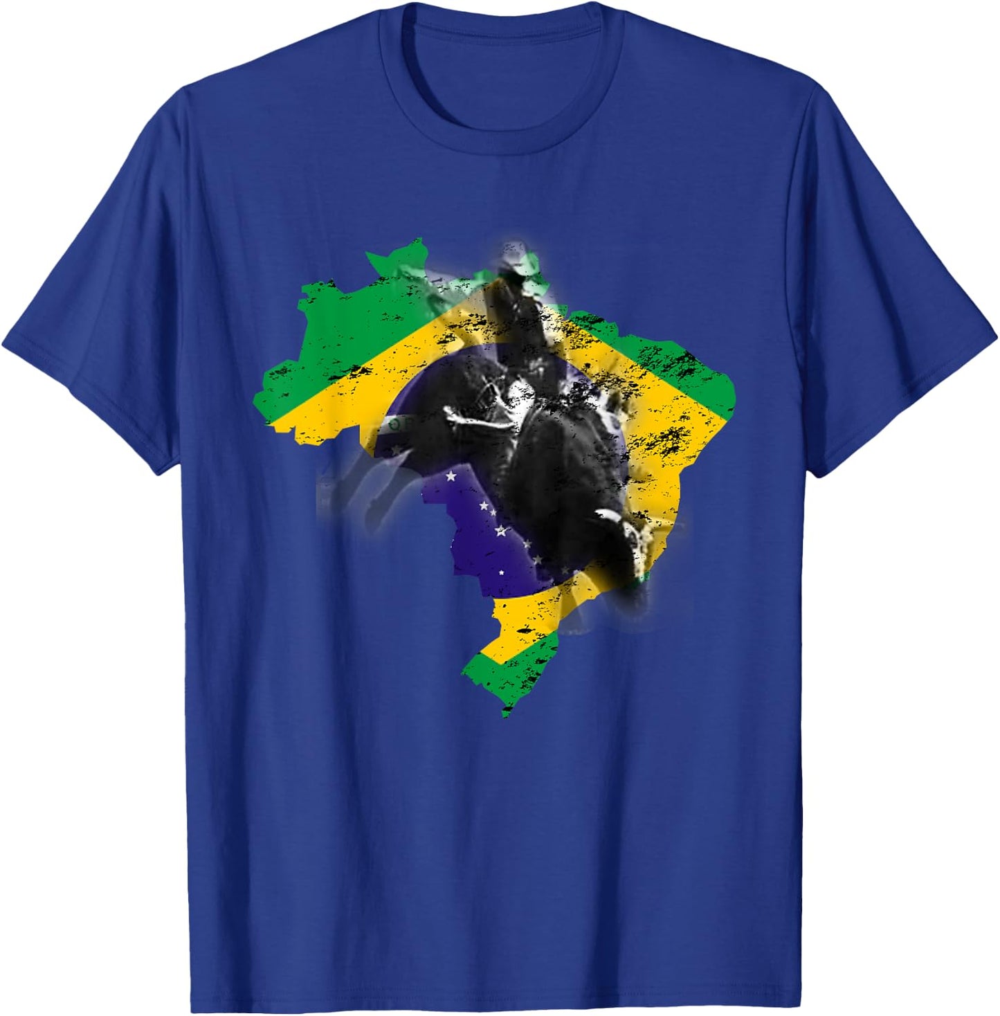 Bull-Riding Texas Ranch Rider Brazilian Cowboy T-Shirt - T-Shirt | Royal