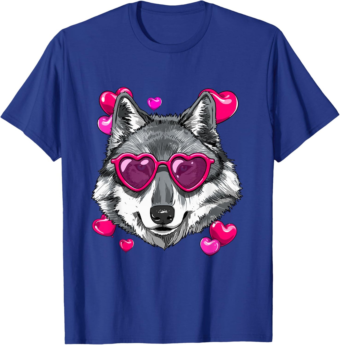 Wolf Valentines Shirt Wolf Heart Animal Face Wolf Lover T-Shirt - T-Shirt | Royal