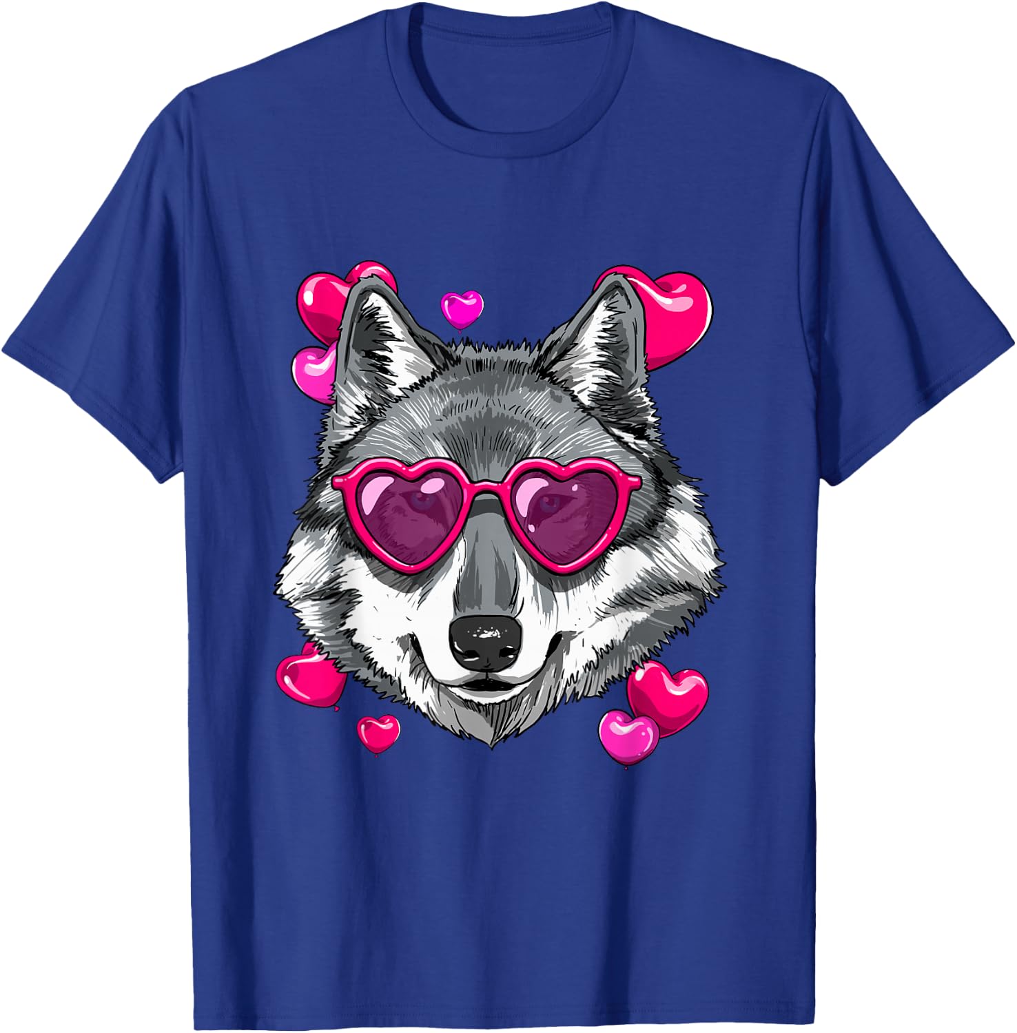 Wolf Valentines Shirt Wolf Heart Animal Face Wolf Lover T-Shirt - T-Shirt | Royal