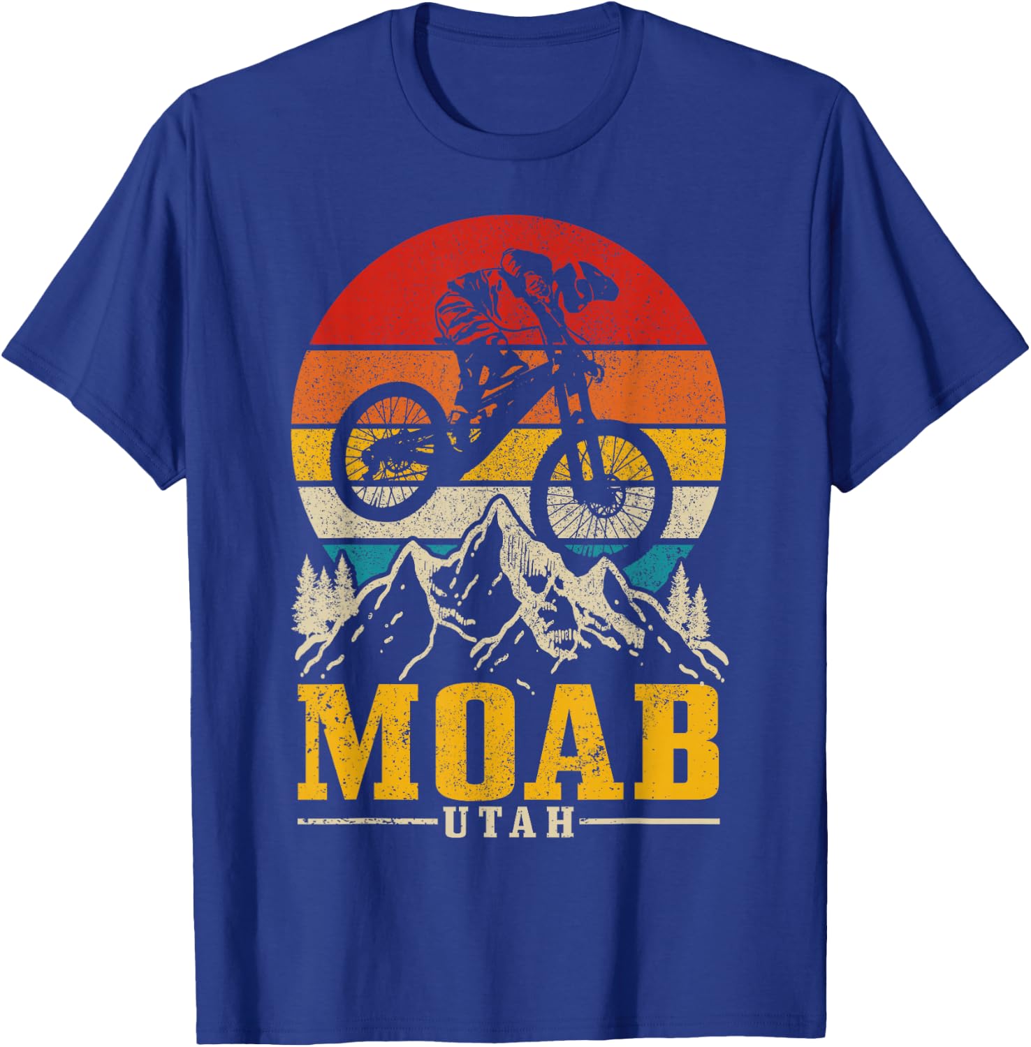 Moab Utah Vintage Mountain Bike MTB Downhill USA T-Shirt - T-Shirt | Royal