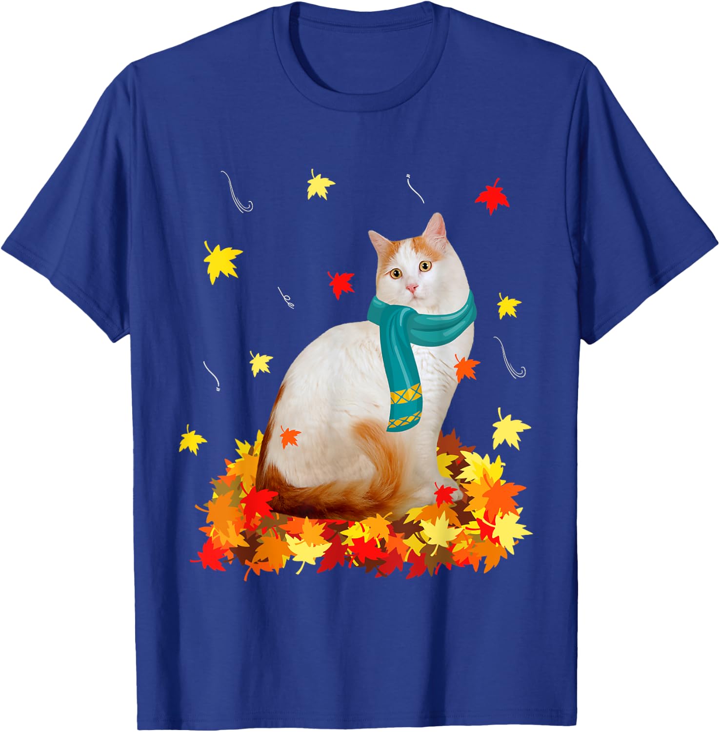 Fun Turkish Van Thanksgiving Autumn Cat Kitten Lover T-Shirt - T-Shirt | Royal