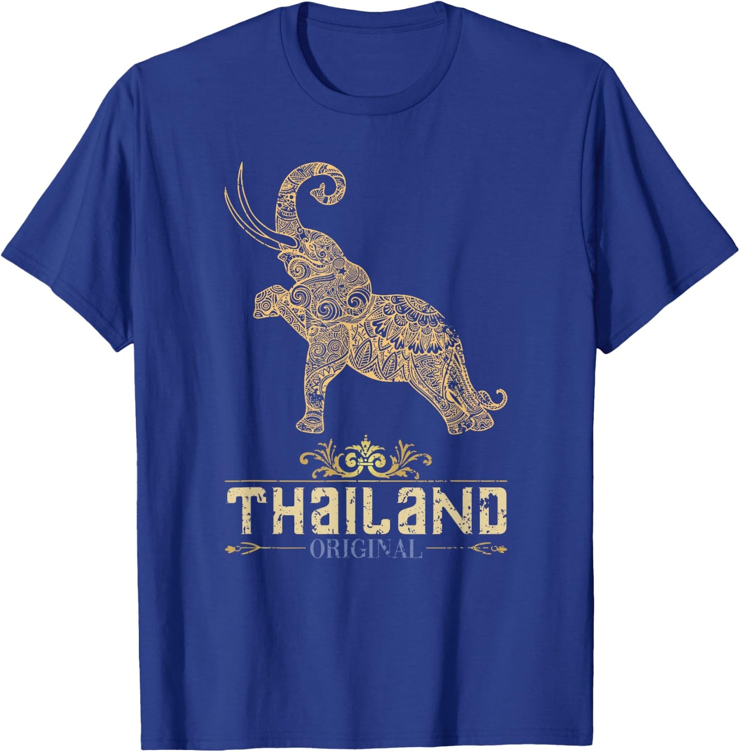 Thailand Gifts & Adult Cotton Black Thai Elephant Small T-Shirt - T-Shirt | Royal