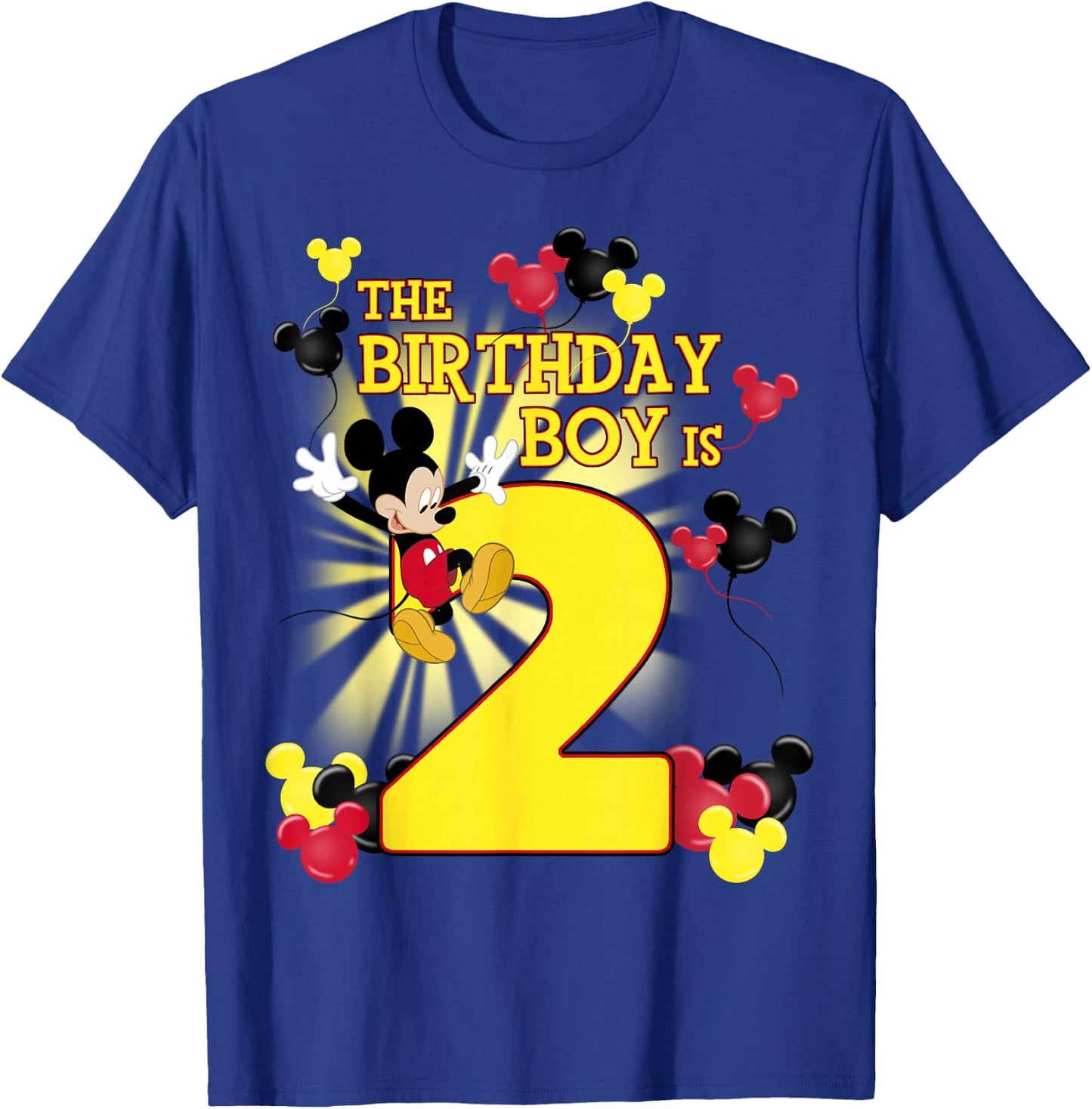 Disney Mickey and Friends Mickey 2nd Birthday Boy Small T-Shirt - T-Shirt | Royal