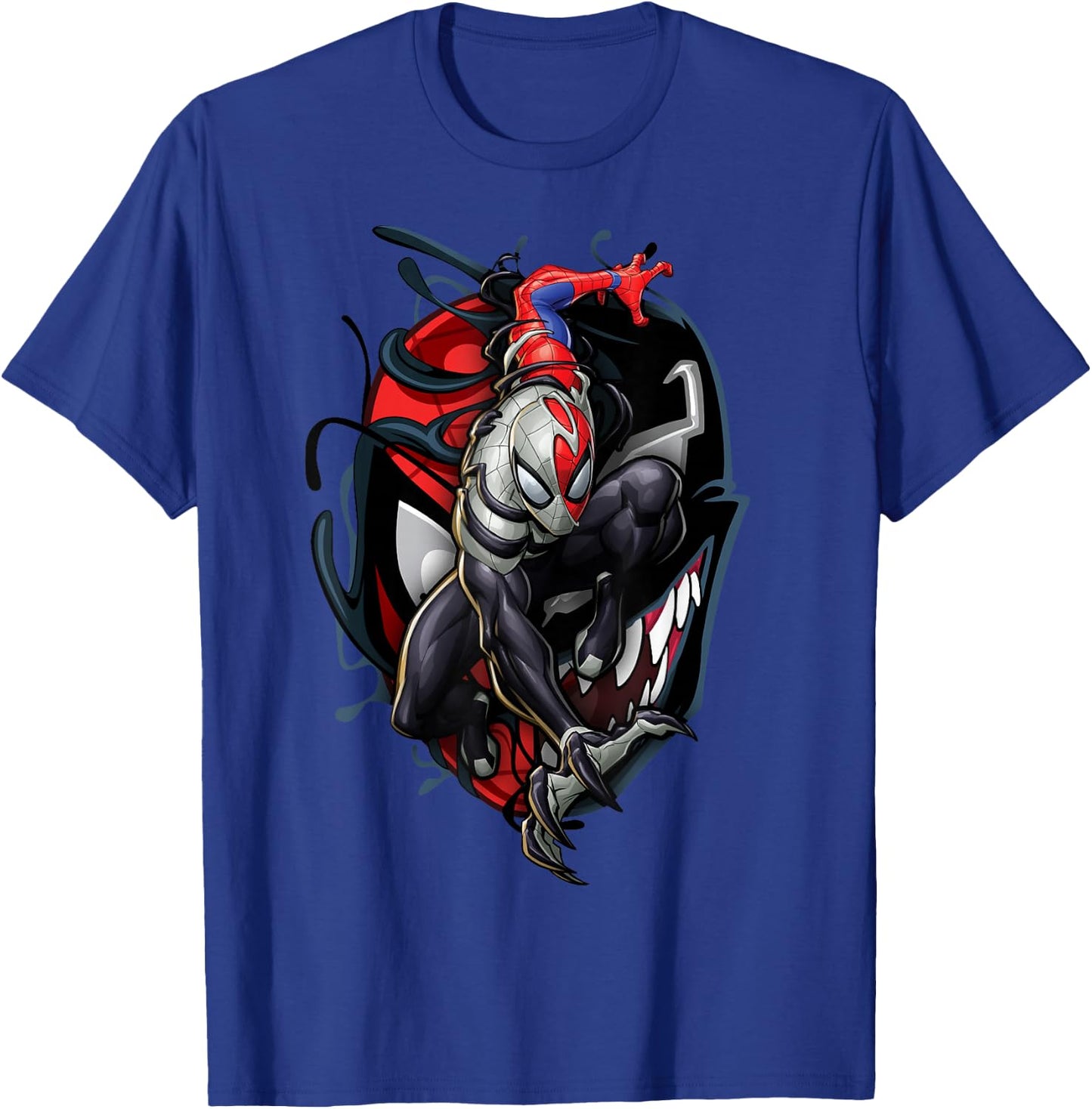 Marvel Spider-Man Maximum Venom Spider-Man Action Shot T-Shirt - T-Shirt | Royal