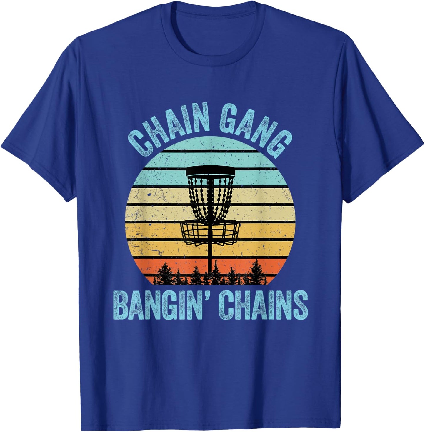 Disc Golf Shirt Funny Chain Retro Disc Golf Gift T-Shirt - T-Shirt | Royal