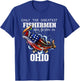 Ohio Fishing Greatest Fisherman American Flag Fish T-Shirt - T-Shirt | Royal