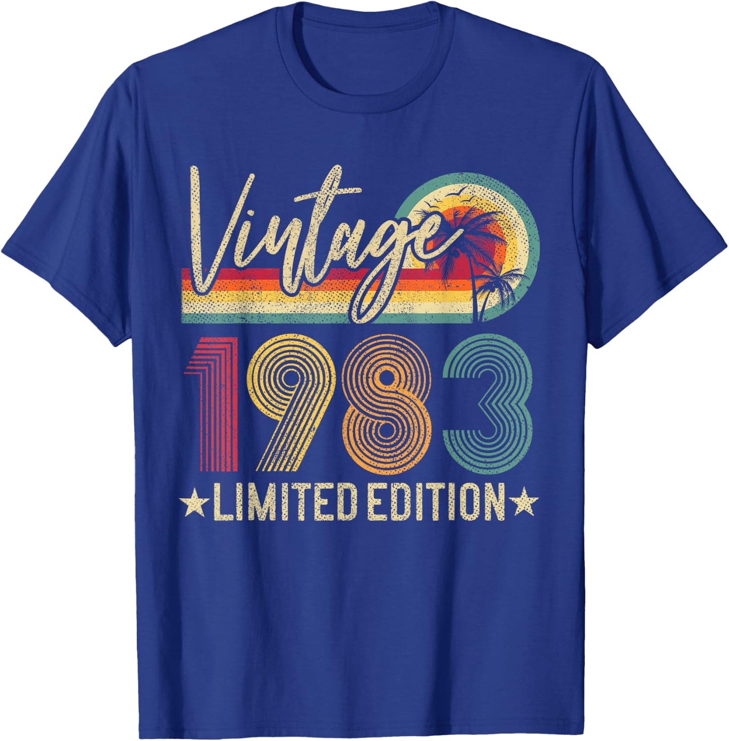 43rd Birthday Vintage 1983 43 Years Old Men Women T-Shirt - T-Shirt | Royal