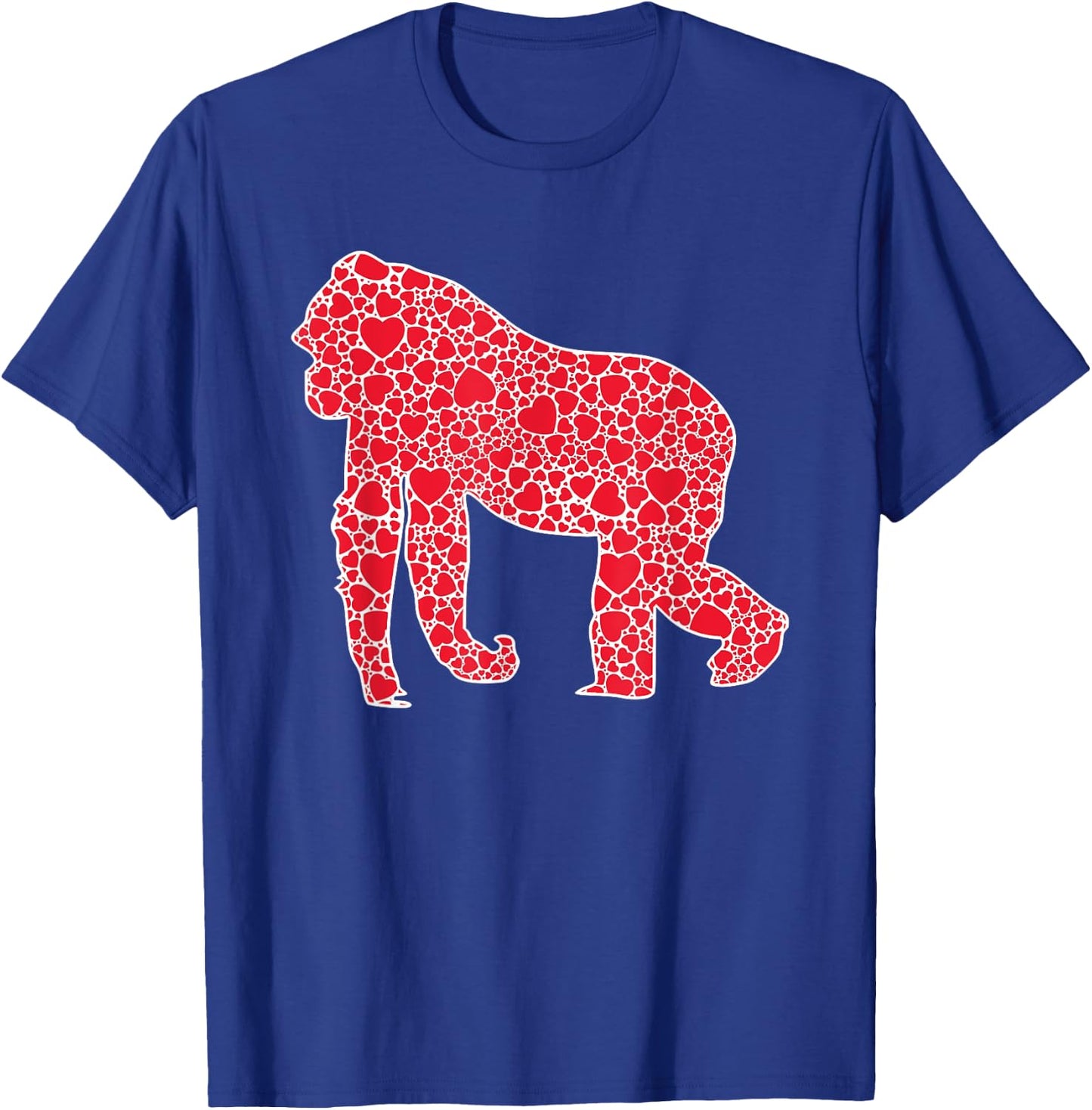 Gorilla Hearts Valentine's Day Ape Animal Lover Girl Gift T-Shirt - T-Shirt | Royal