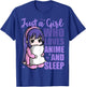 Just A Girl Who Loves Anime and Sleep Pajama PJ T-Shirt - T-Shirt | Royal