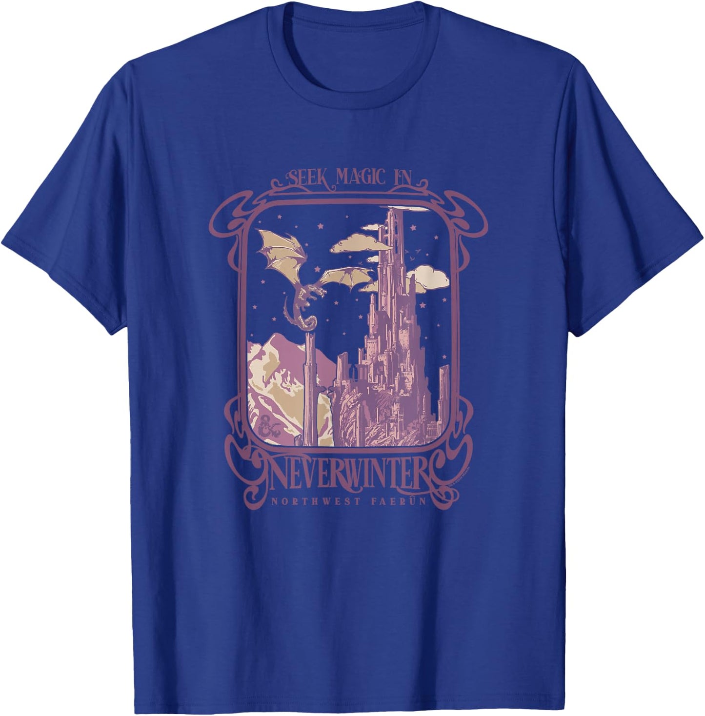 Dungeons & Dragons Seek Magic In Neverwinter Chest Poster T-Shirt - T-Shirt | Royal