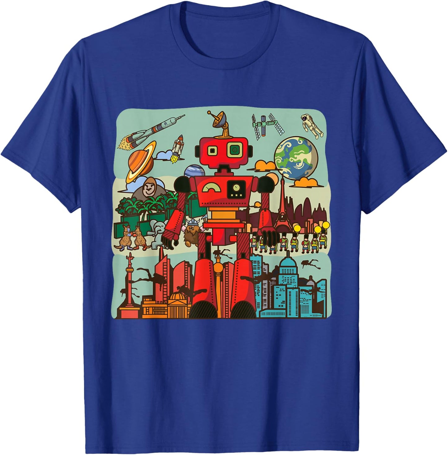 Retro Japanese Robotics Engineer Gift Funny Toy Robot T-Shirt - T-Shirt | Royal
