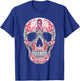 Breast Cancer Awareness Graphic Ribbon Sugar Skull Calavera T-Shirt - T-Shirt | Royal