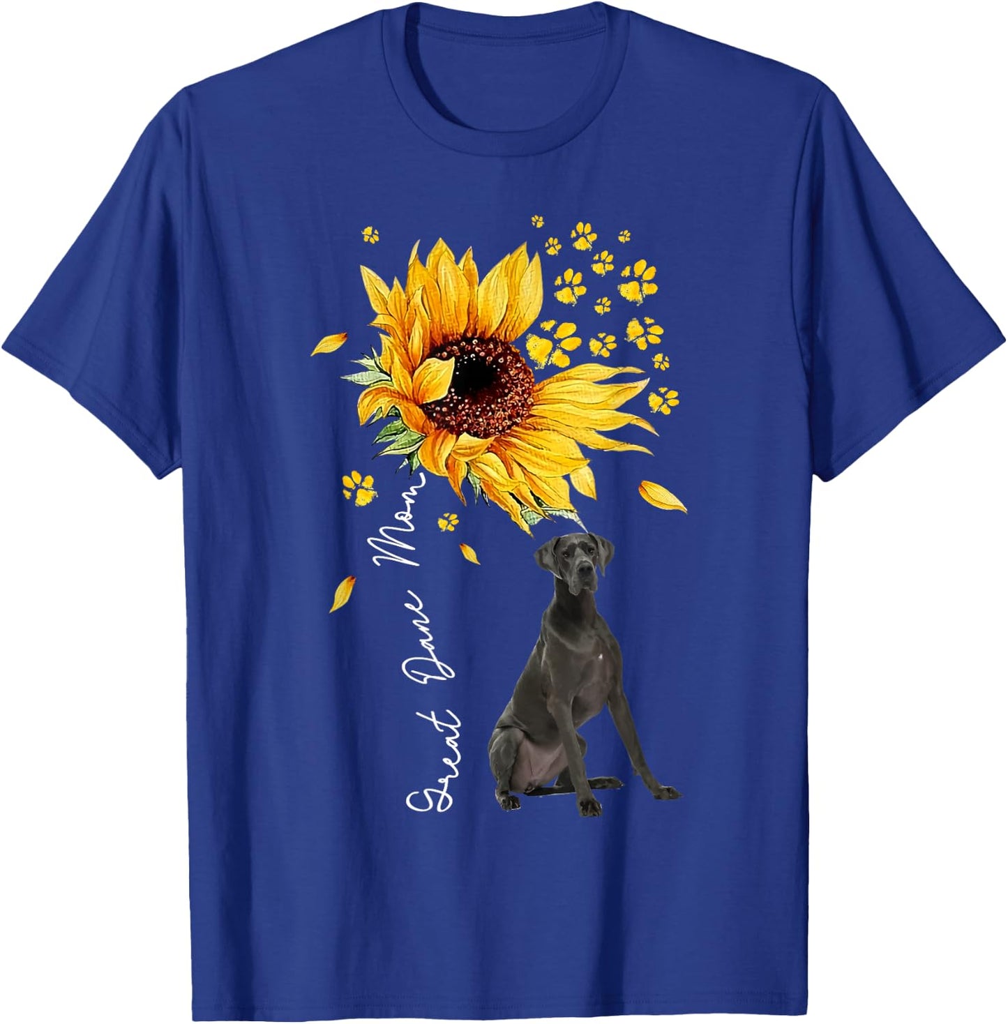 Sunflower Great Dane Mom Dog Lover Mother’s Day T-Shirt - T-Shirt | Royal