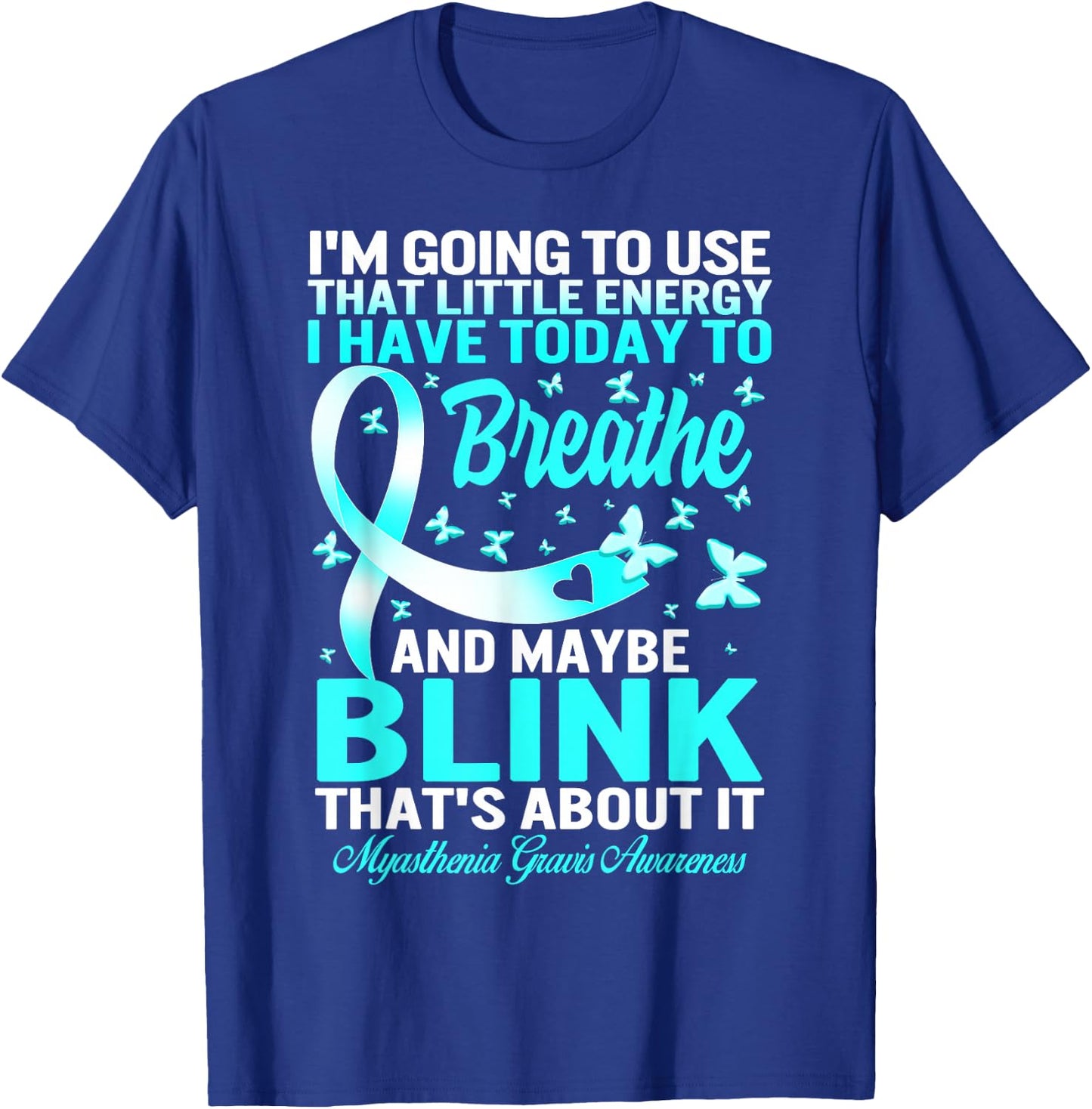 MG Awareness Myasthenia Gravis Teal Ribbon Warrior Family T-Shirt - T-Shirt | Royal