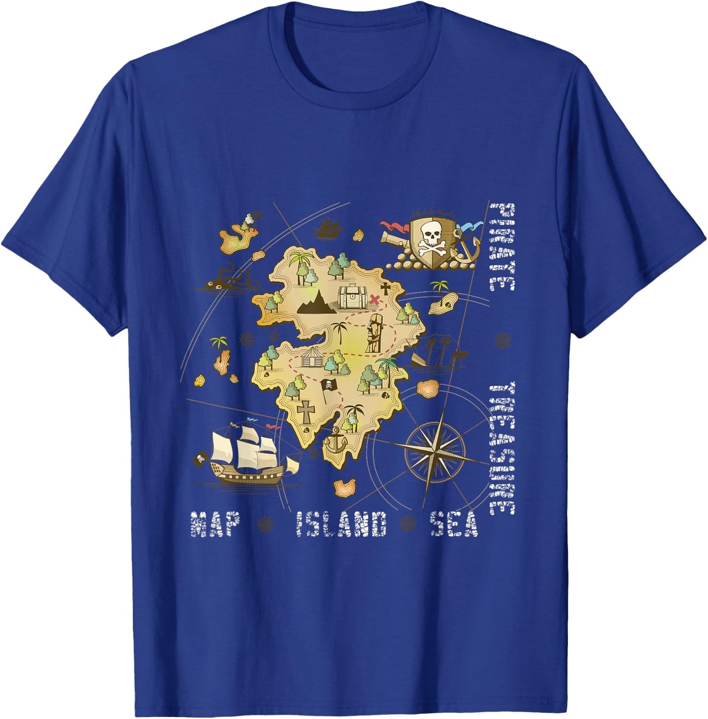 Pirate Treasure Sea Island Map T-Shirt - T-Shirt | Royal