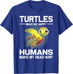 Turtles Make Me Happy Humans Make My Head Hurt T-Shirt - T-Shirt | Royal