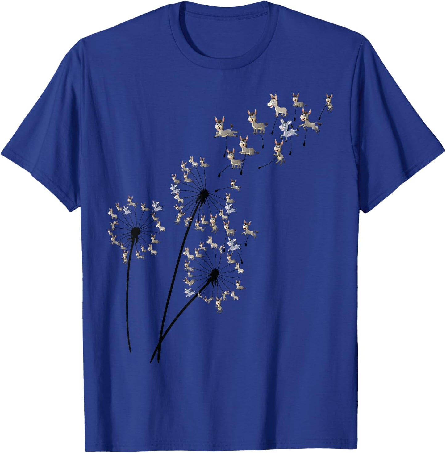 Dandelion Donkey Flower, Floral Donkey Tree Lover T-Shirt - T-Shirt | Royal