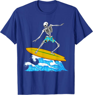 Cool Surfing Women Skeleton Surfer Surfboard Lovers T-Shirt - T-Shirt | Royal