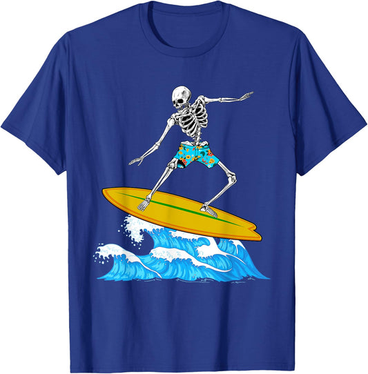 Cool Surfing Women Skeleton Surfer Surfboard Lovers T-Shirt - T-Shirt | Royal