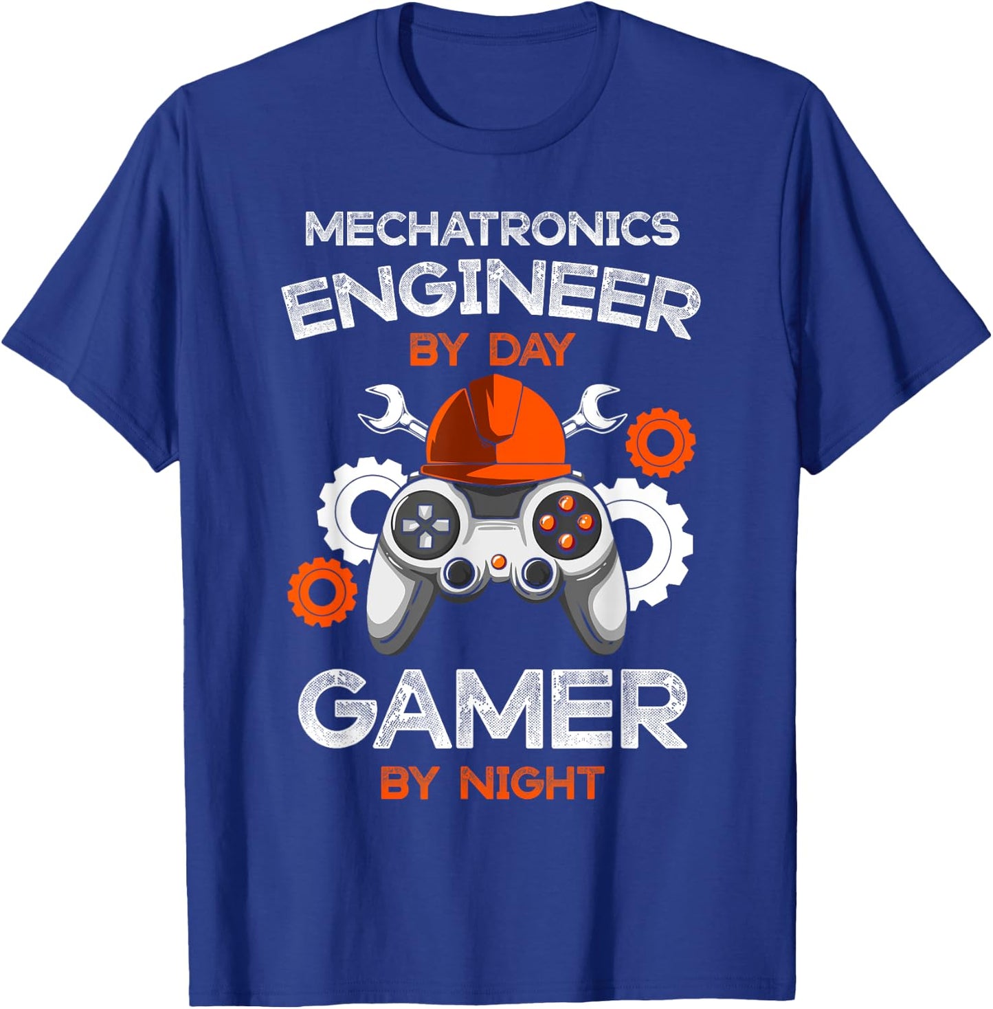 Mechatronics Engineer By Day Gamer By Night Engineering Gift T-Shirt - T-Shirt | Royal