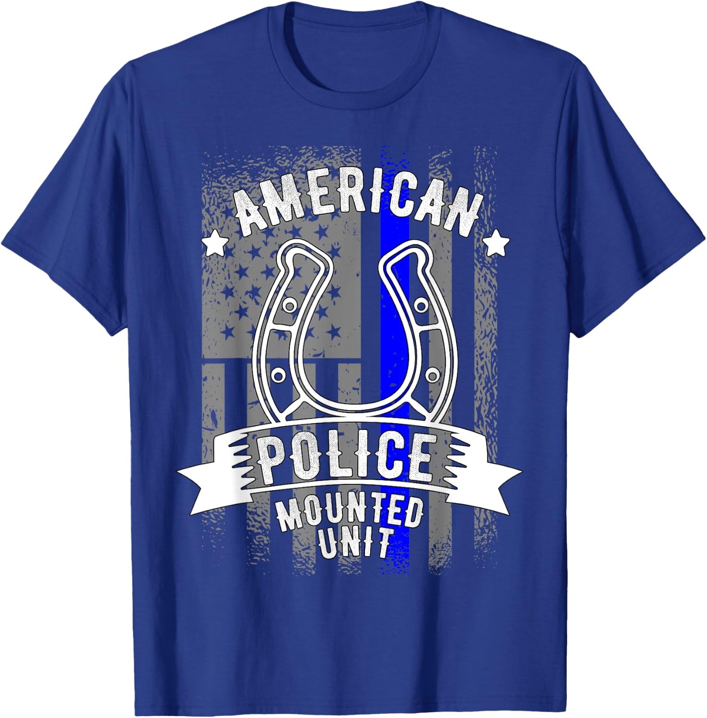 American Police Horse Mounted Unit T-Shirt - T-Shirt | Royal