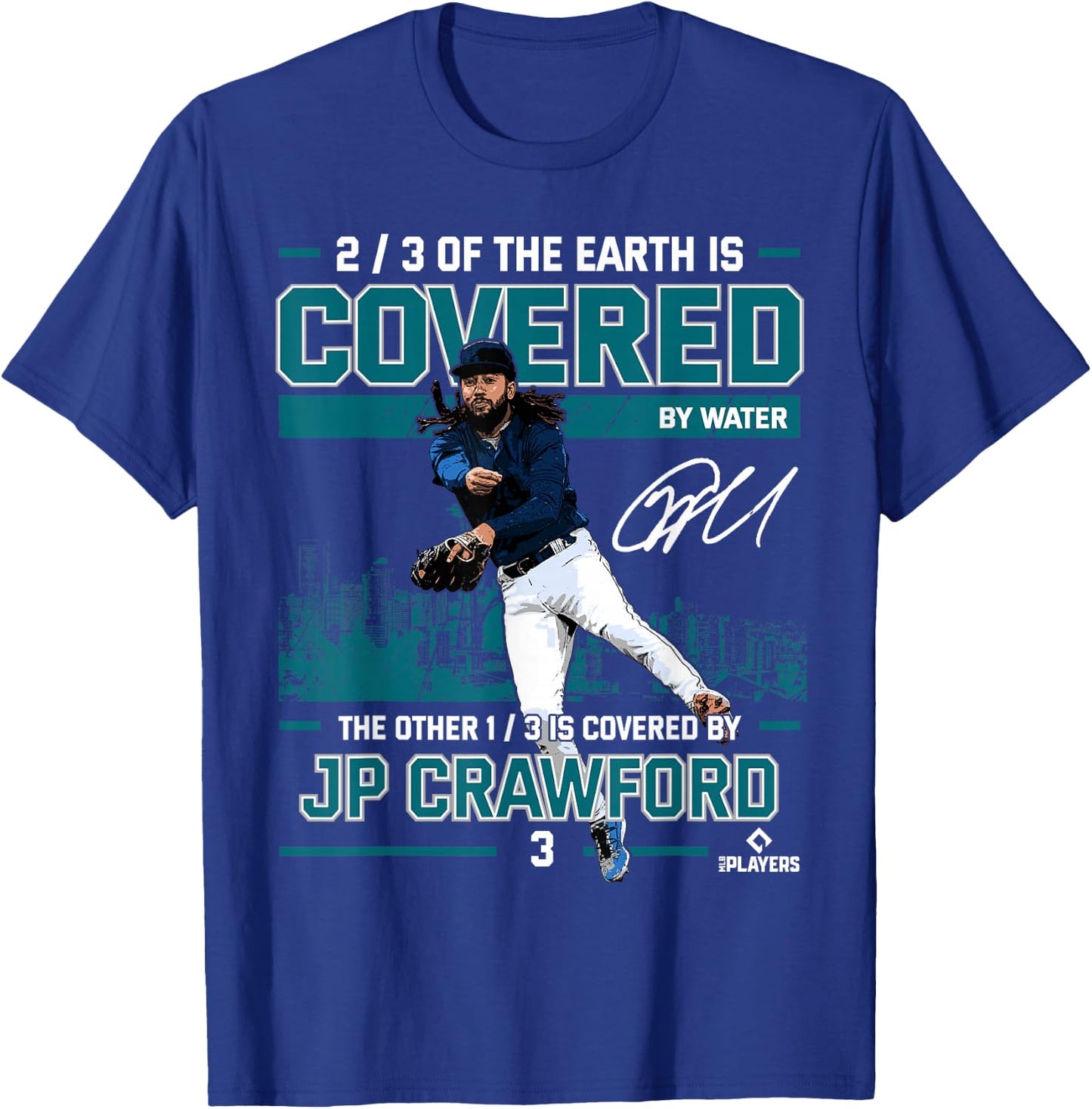 Covered JP Crawford Seattle MLBPA T-Shirt - T-Shirt | Royal