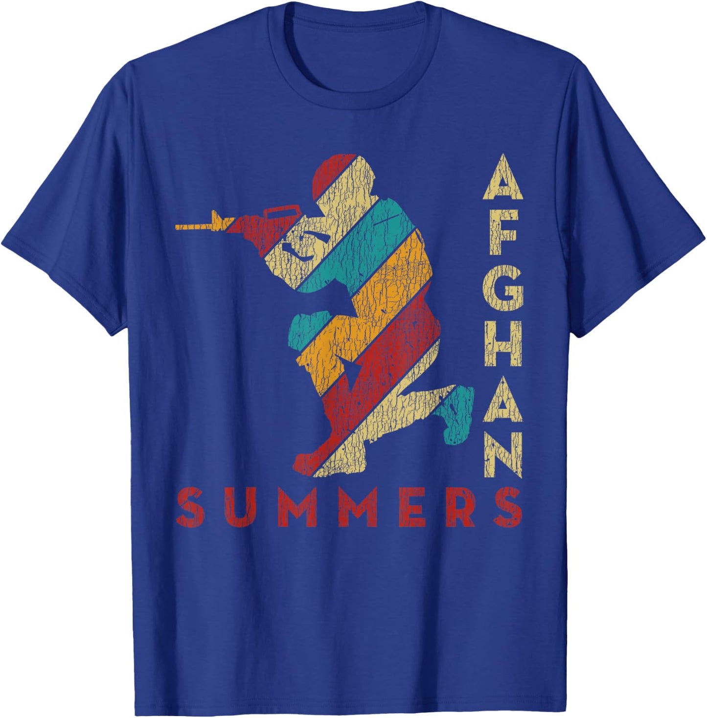 Vintage Soldier Afghan Summers Support Army Military Veteran T-Shirt - T-Shirt | Royal
