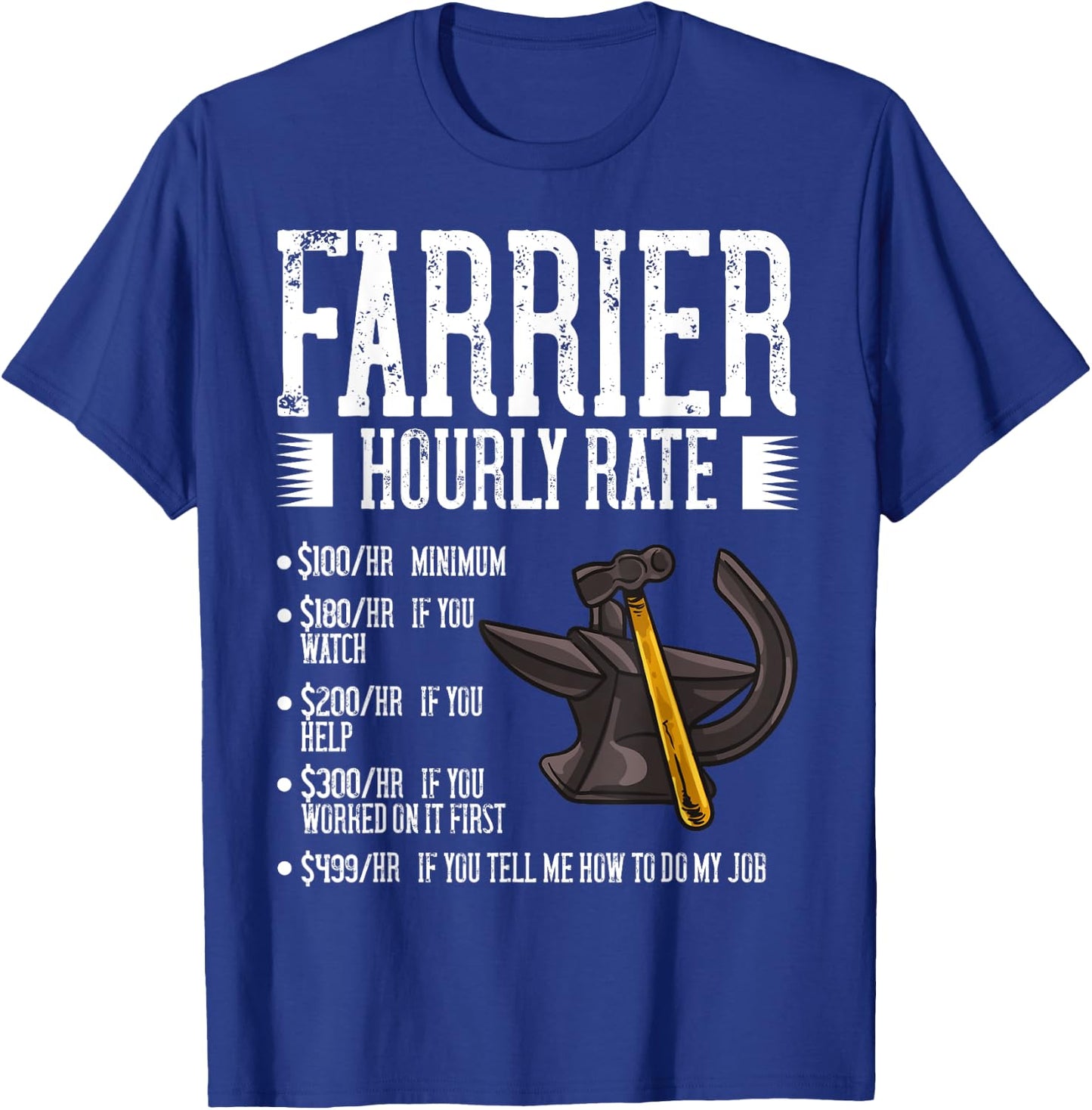 Farrier Horseshoe Gift Hoof Tools T-Shirt - T-Shirt | Royal