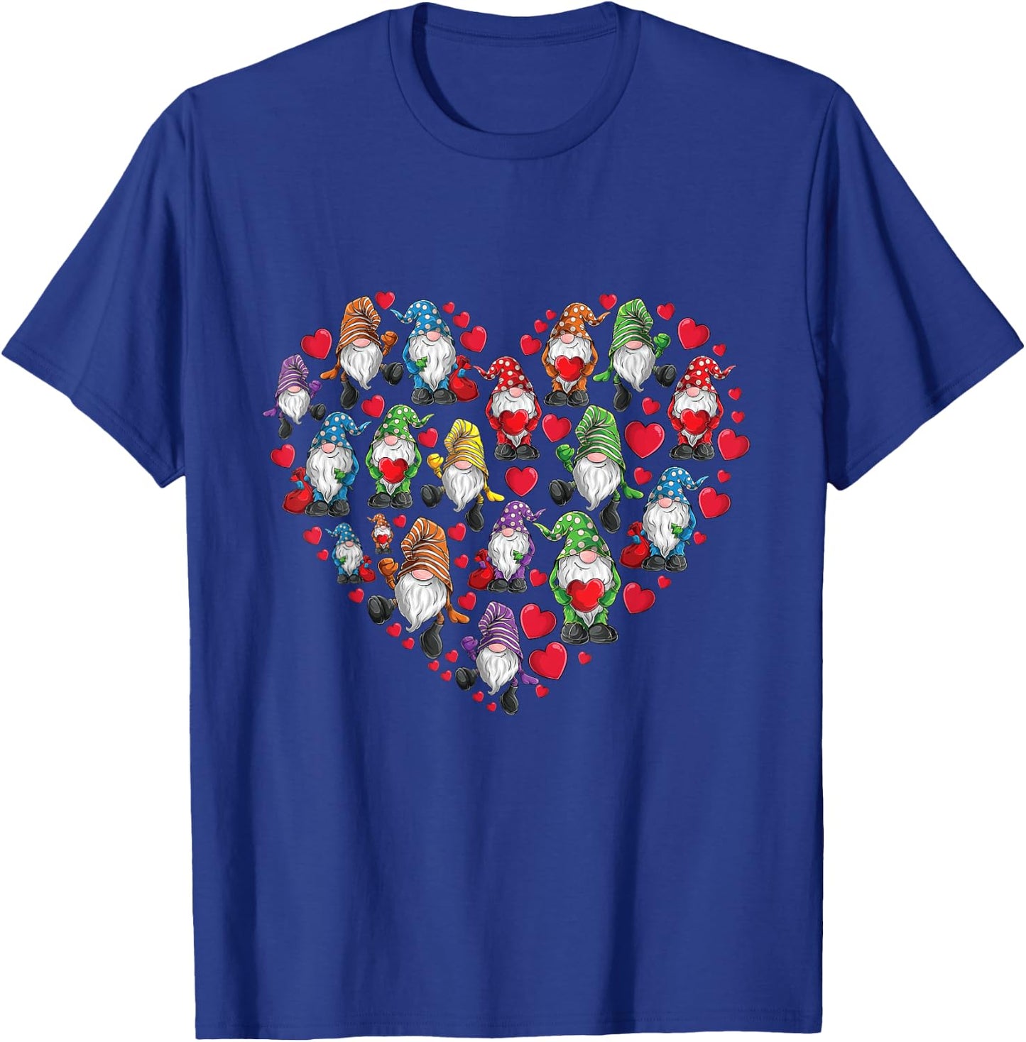 Gnomes Heart Love Gnome Lover Gift Men Women Kids Girls Boys T-Shirt - T-Shirt | Royal