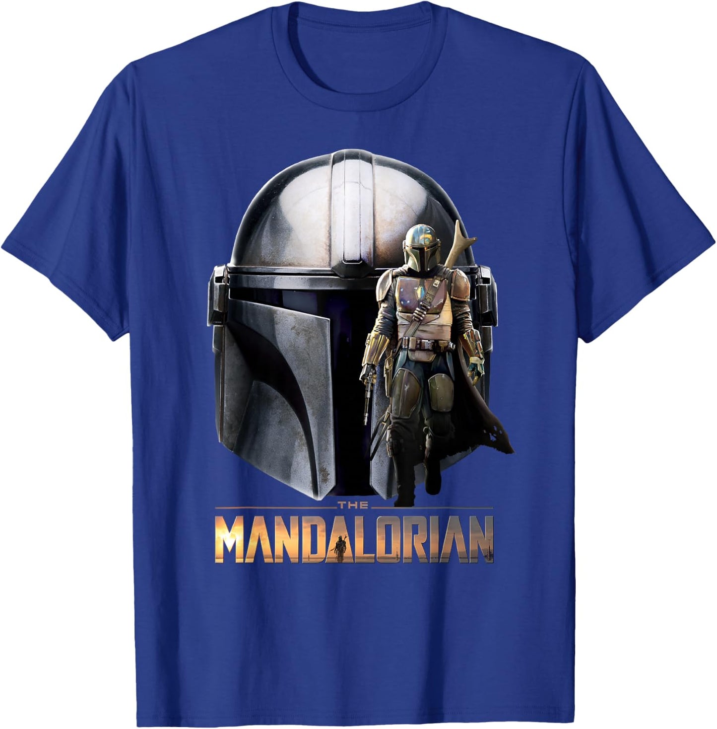 Star Wars The Mandalorian Helmet Portrait Mashup T-Shirt - T-Shirt | Royal
