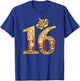 Queen of 16 Sweet Sixteen Gold Black 16th Birthday Girls T-Shirt - T-Shirt | Royal
