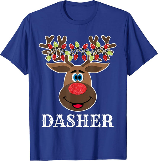 Santa Reindeer Dasher Xmas Group Costume T-Shirt - T-Shirt | Royal