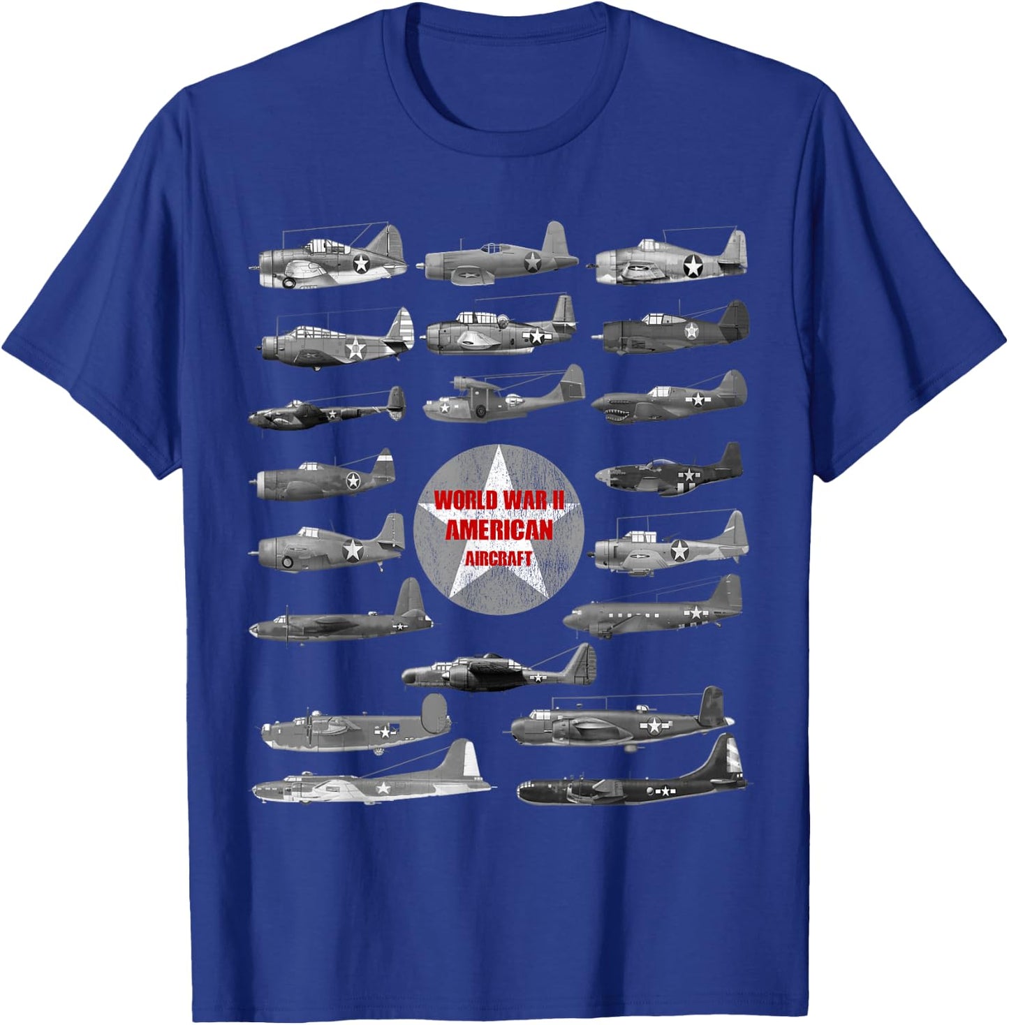 WW2 Planes Warbirds Plane Spotting American T-Shirt - T-Shirt | Royal