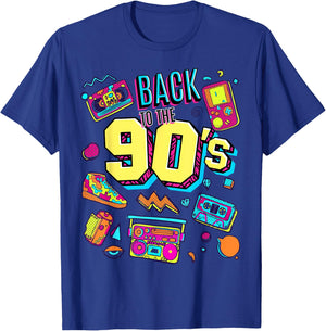 Men's Women's Kids Vintage Retro Back To 90's Graphic Design T-Shirt - T-Shirt | Royal