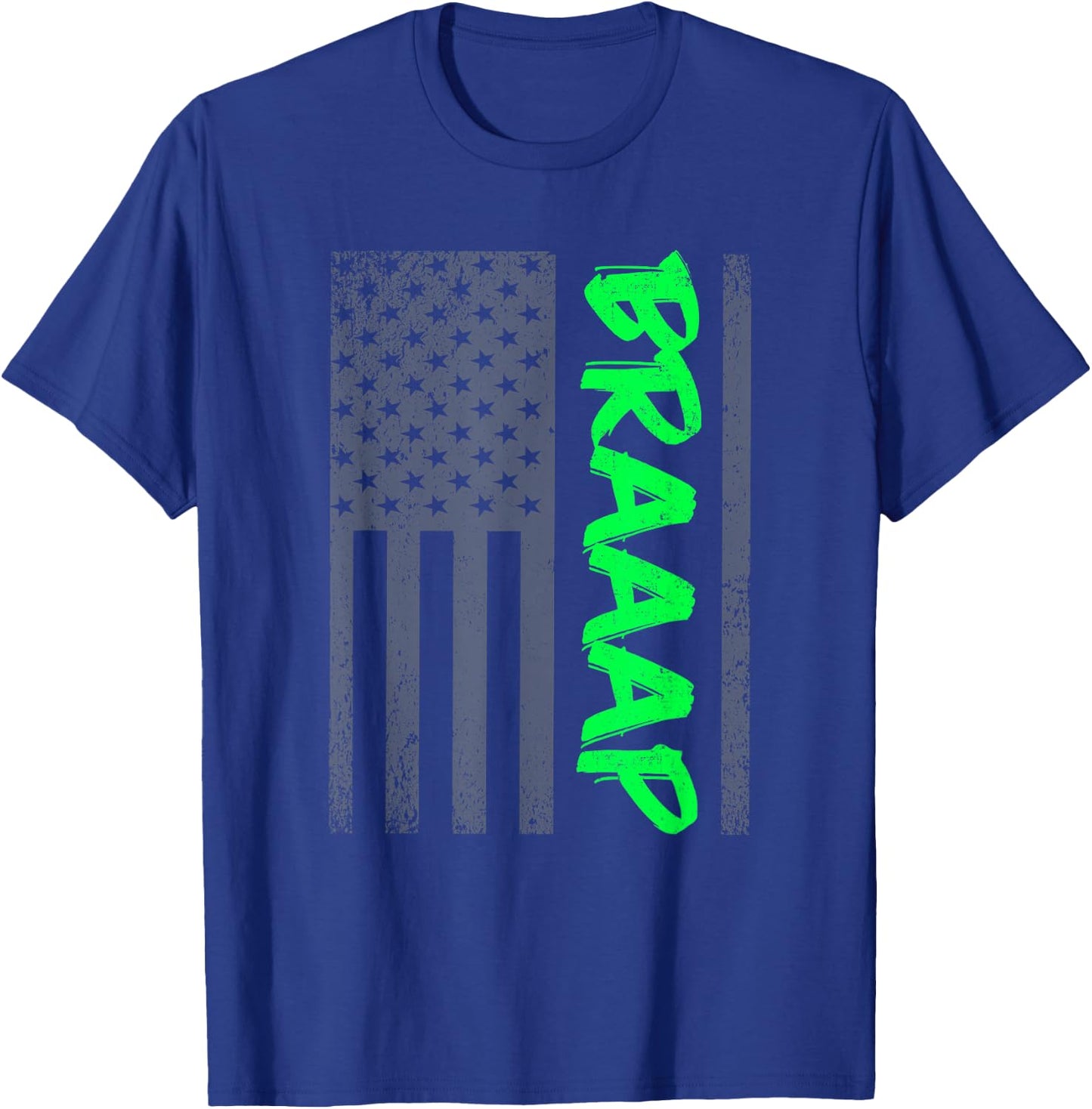 Brap Braap-Braaap Vintage USA Flag Dirt Bike Jet Ski ATV T-Shirt - T-Shirt | Royal