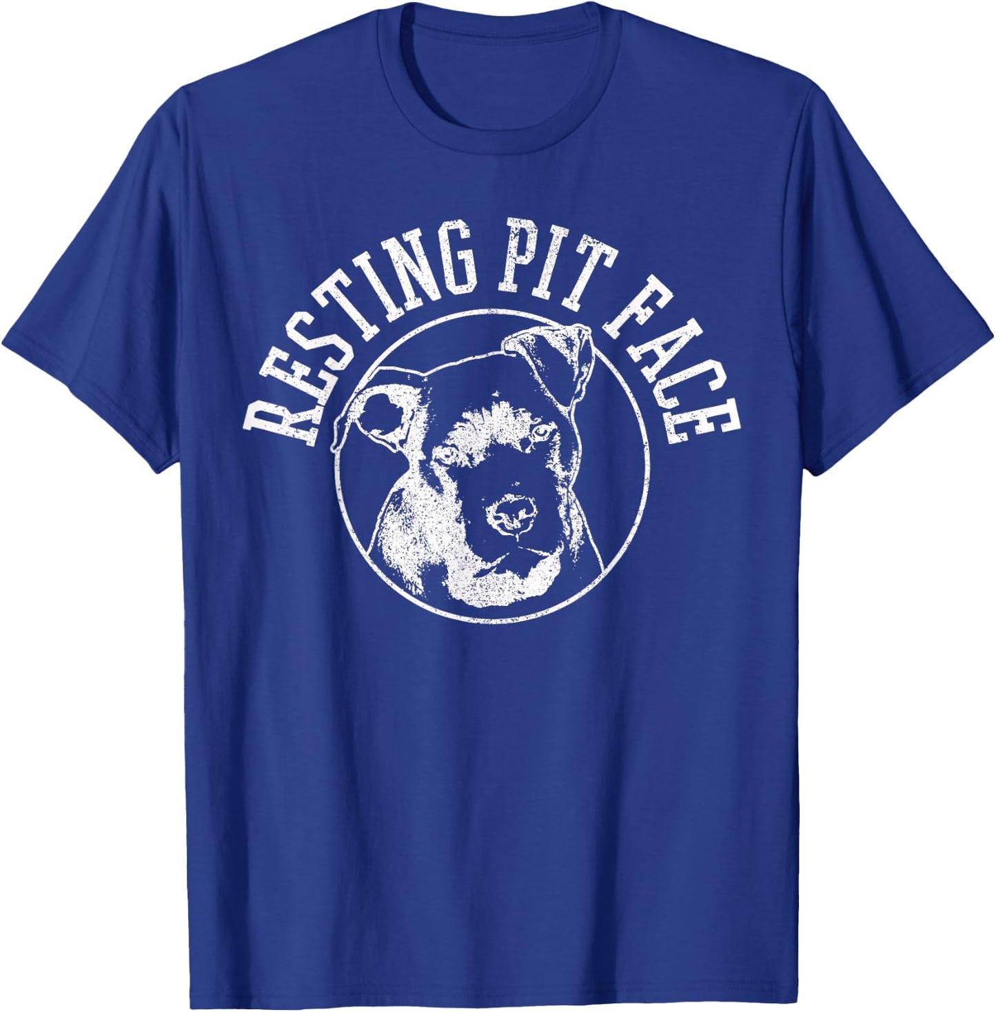 Resting Pit Face Funny Pitbull Dog Lover Funny Gift T-Shirt - T-Shirt | Royal