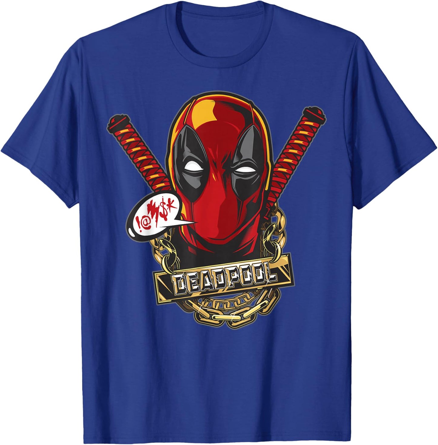 Marvel Deadpool Gold Plated Portrait T-Shirt - T-Shirt | Royal