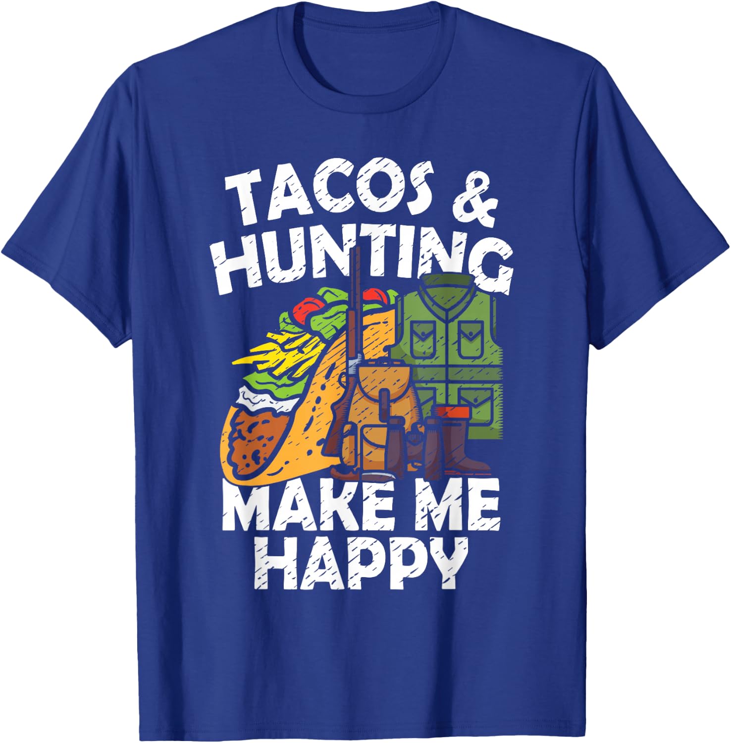 Tacos & Hunting Hunter Mexican Food Lover Mexico Outdoors T-Shirt - T-Shirt | Royal