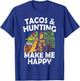 Tacos & Hunting Hunter Mexican Food Lover Mexico Outdoors T-Shirt - T-Shirt | Royal