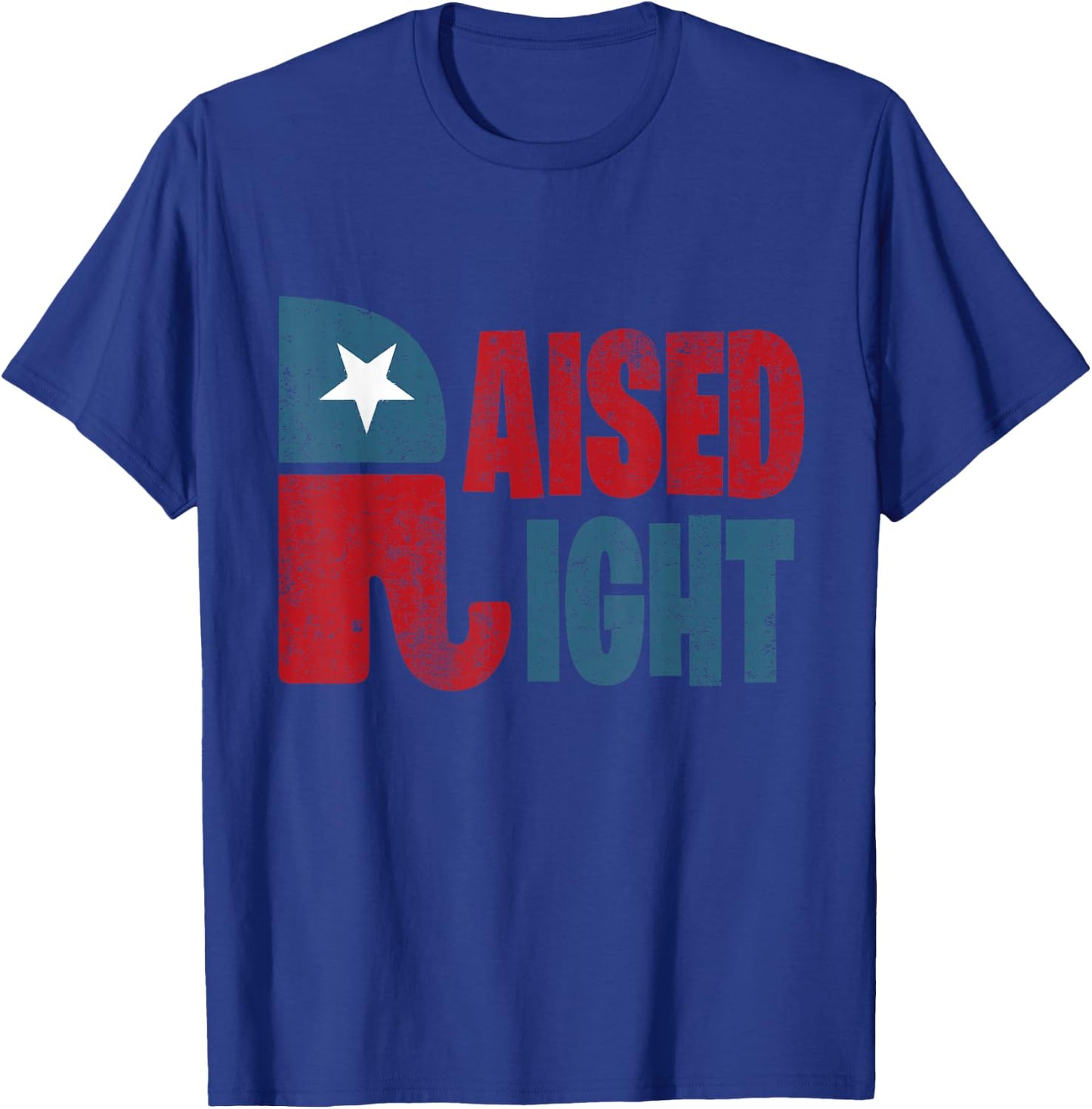 Raised Right Republican Elephant Vote Republican Trump 2020 T-Shirt - T-Shirt | Royal