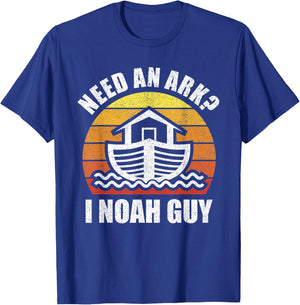 Retro Need an Ark I Noah Guy Shirt Christian Gifts Pun Funny T-Shirt - T-Shirt | Royal