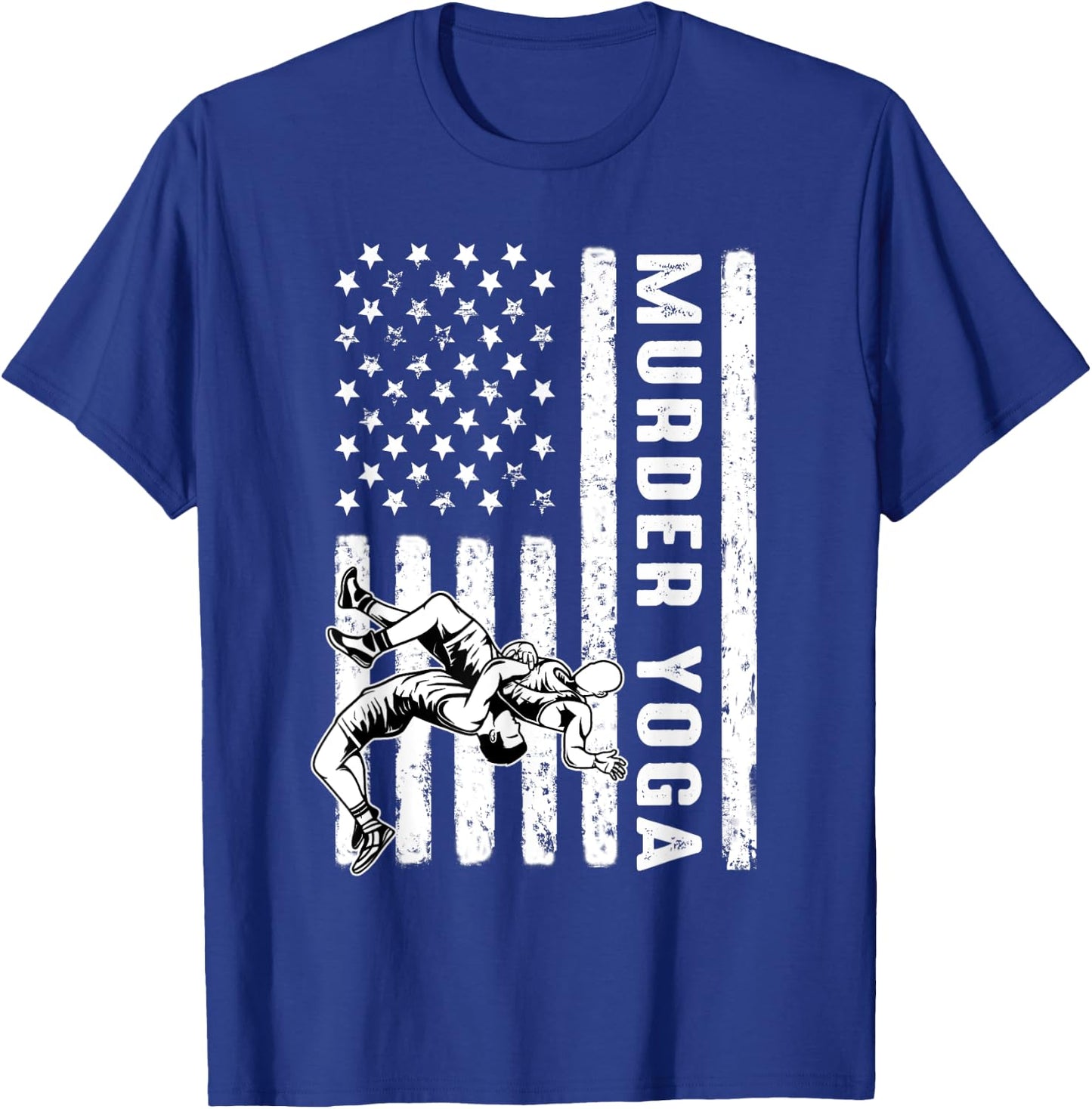 Wrestling Murder Yoga Flag T-Shirt - T-Shirt | Royal