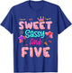 Sweet Sassy And Five Birthday Outfit For 5 Years Old Girls T-Shirt - T-Shirt | Royal