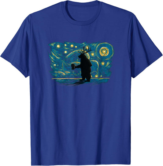 Retro Vintage Style Beer Bear Deer T-Shirt - T-Shirt | Royal