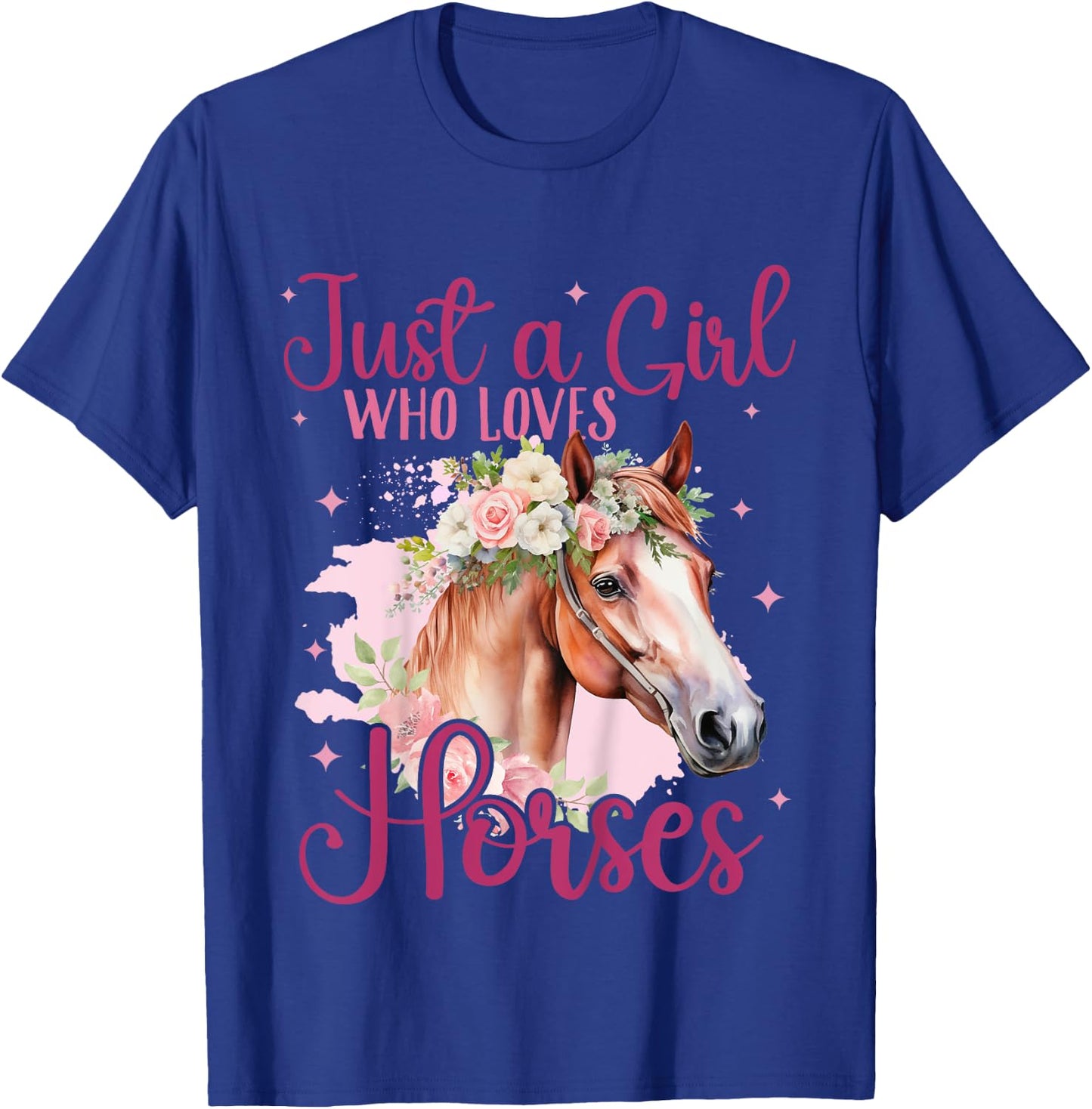 Kids Just a girl who loves Horses Riding Horse Lover Horse Girl T-Shirt - T-Shirt | Royal