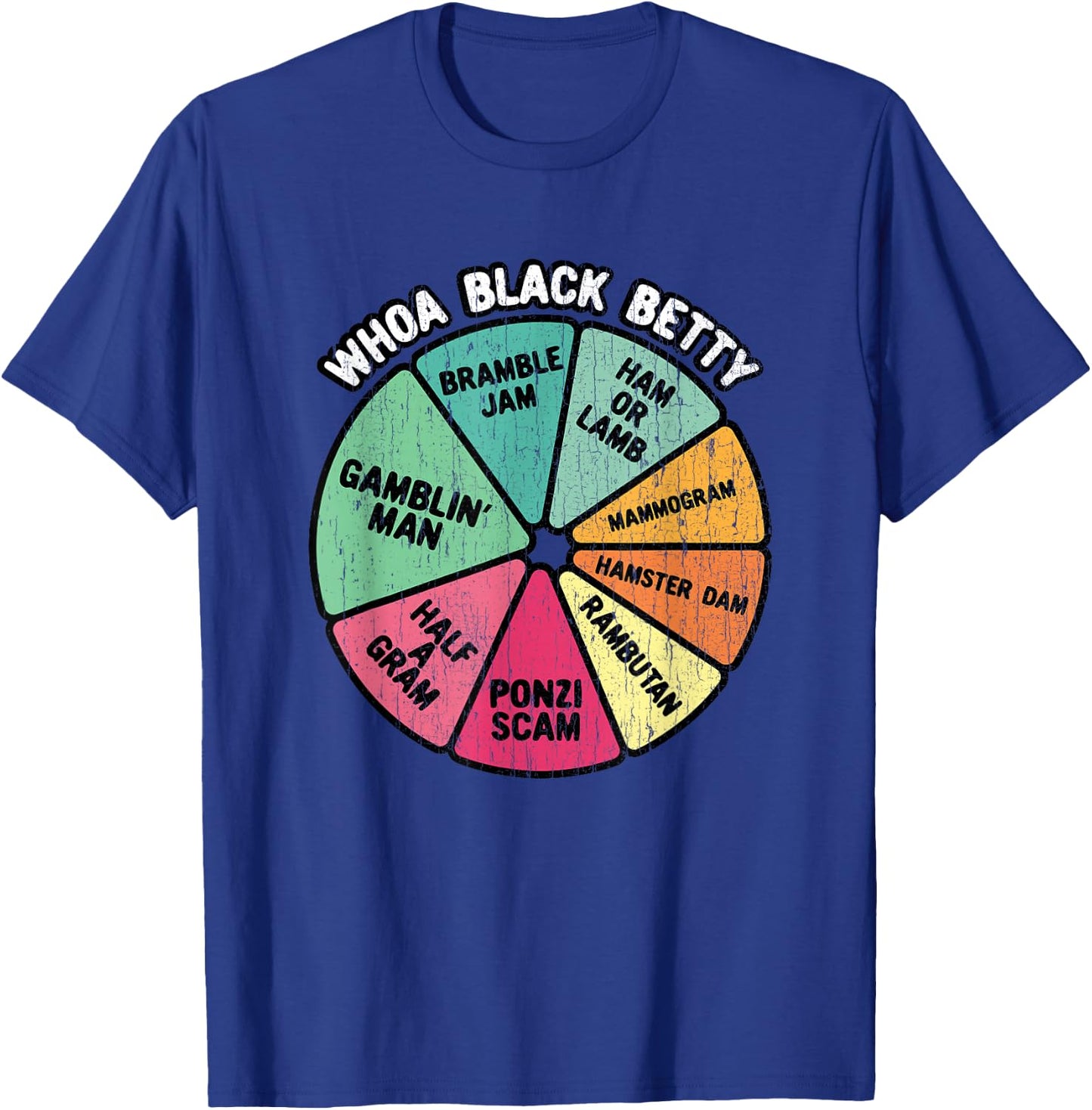 Whoa Black Betty - Funny 70's Classic Rock Music Pie Chart T-Shirt - T-Shirt | Royal