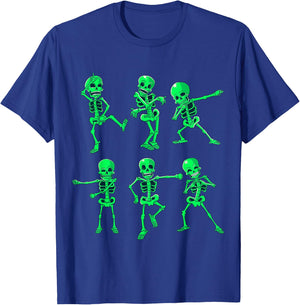 Halloween Boys Girls Kids Dancing Skeletons Dance Challenge T-Shirt - T-Shirt | Royal
