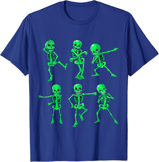Halloween Boys Girls Kids Dancing Skeletons Dance Challenge T-Shirt - T-Shirt | Royal