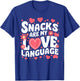 Snacks Are My Love Language Valentine Day Kids T-Shirt - T-Shirt | Royal