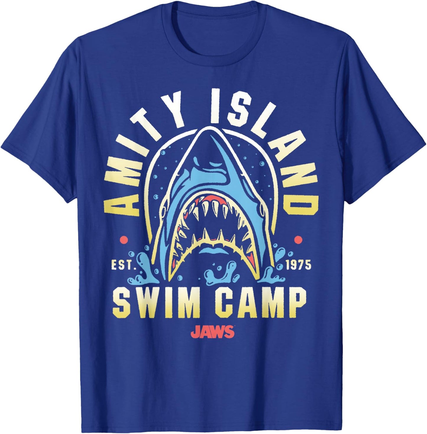 Jaws Amity Swim Camp T-Shirt - T-Shirt | Royal